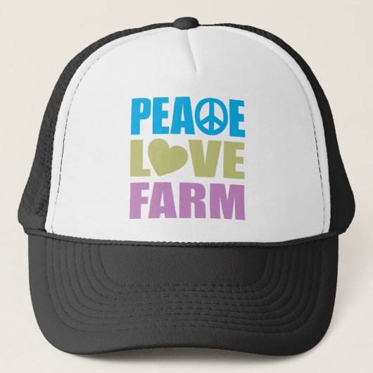 Peace Love Boerderij Trucker Pet (Voorkant)