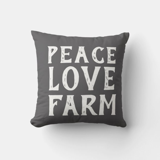 PEACE LOVE BOERDERIJ typografie | buitenkussen (Voorkant)