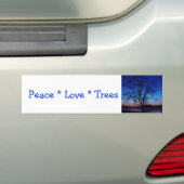 Peace Love Bomen Bumpersticker (Op auto)