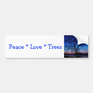 Peace Love Bomen Bumpersticker