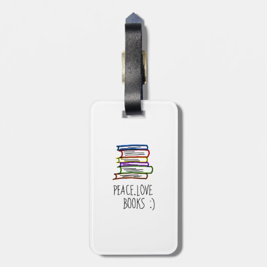 Peace Love Books Bagagelabel (Achterkant verticaal)
