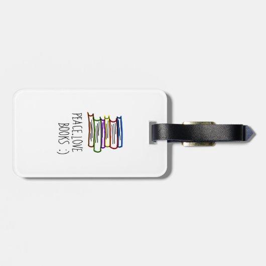 Peace Love Books Bagagelabel (Achterkant horizontaal)