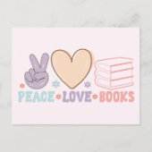 Peace Love Books Briefkaart (Voorkant)