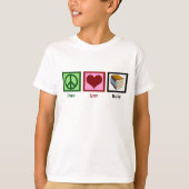 Peace Love Books Cute Bookworm Kinder T-shirt (Voorkant)