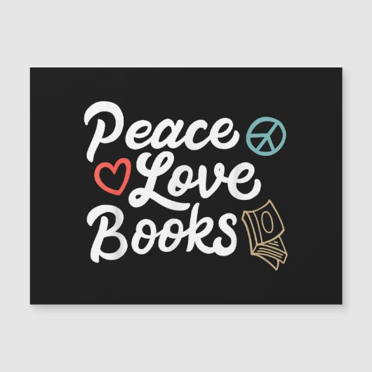 Peace Love Books Geeky & Cute Reading (Voorkant)