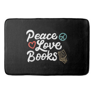 Peace Love Books Geeky & Cute Reading Badmat
