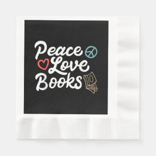 Peace Love Books Geeky & Cute Reading Servet