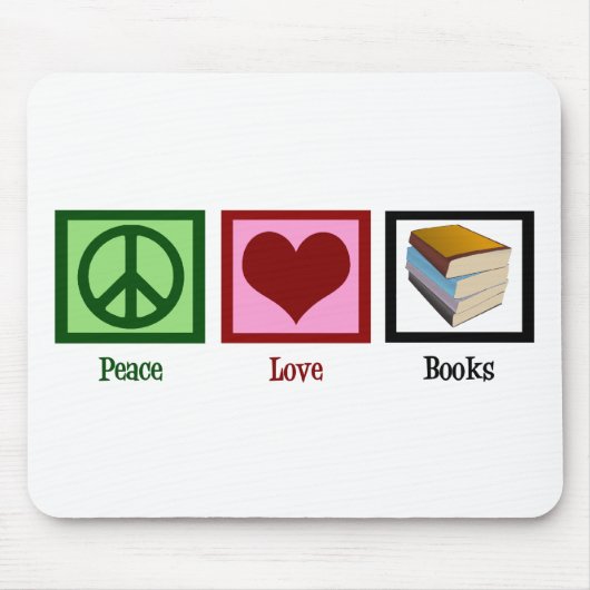 Peace Love Books Muismat (Voorkant)