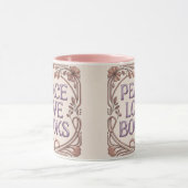 Peace Love Books Pink Combo Mug Mok (Midden)