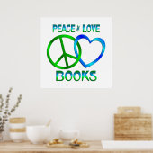 Peace Love BOOKS Poster (Keuken)
