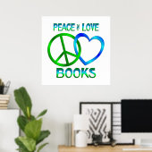 Peace Love BOOKS Poster (Thuiskantoor)