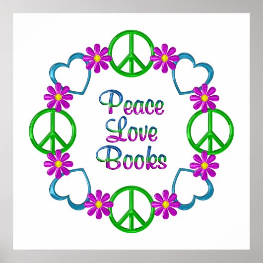 Peace Love Books Poster (Voorkant)