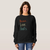 Peace Love Books Reading Read T-shirt (Voorkant volledig)