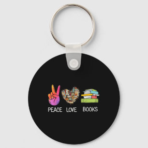 Peace Love Books Shirt Grappig Boek Grafisch T-shi Sleutelhanger