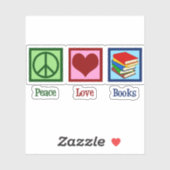 Peace Love Books Sticker (Vel)