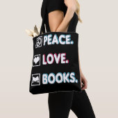 Peace Love Books voor lezers Tote Bag (Dichtbij)