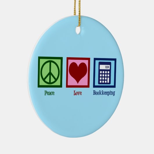 Peace Love Booksing Keramisch Ornament (Rechts)