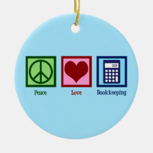 Peace Love Booksing Keramisch Ornament