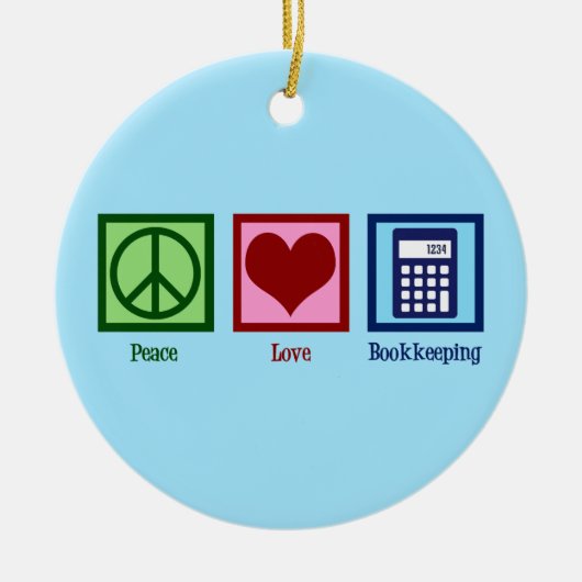 Peace Love Booksing Keramisch Ornament (Voorkant)
