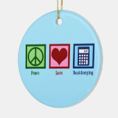 Peace Love Booksing Keramisch Ornament (Links)