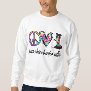 Peace Love Border Collie Tie Dye Hondenliefhebber Trui