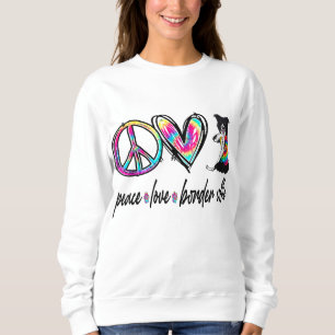 Peace Love Border Collie Tie Dye Hondenliefhebber Trui