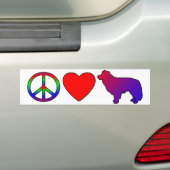 Peace Love Border Collies Bumpersticker (Op auto)