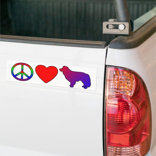 Peace Love Border Collies Bumpersticker (Op Truck)