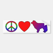 Peace Love Border Collies Bumpersticker (Voorkant)