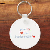 Peace Love Border Collies Sleutelhanger (Voorkant)