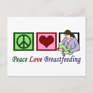 Peace Love Borstvoeding Briefkaart
