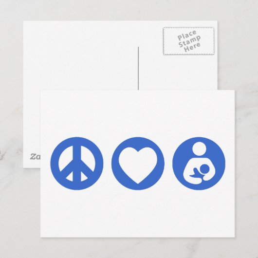 Peace Love Borstvoeding Briefkaart (Voorkant / Achterkant)