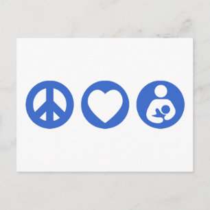 Peace Love Borstvoeding Briefkaart