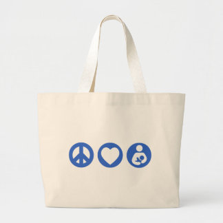 Peace Love Borstvoeding Grote Tote Bag