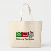 Peace Love Borstvoeding Grote Tote Bag (Voorkant)