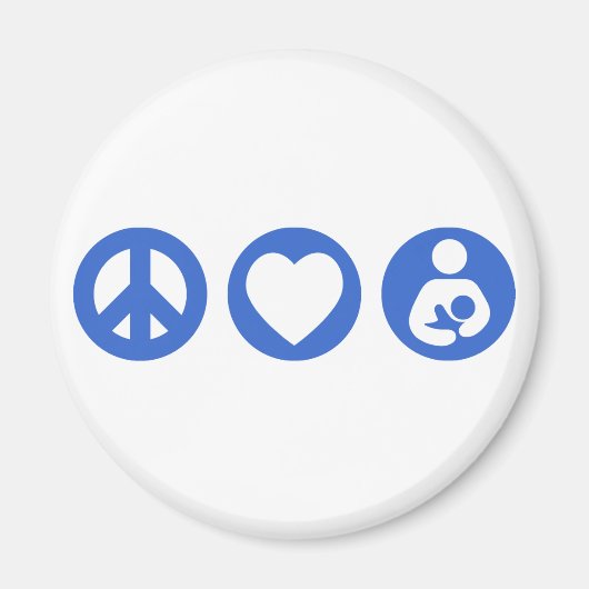 Peace Love Borstvoeding Magneet (Voorkant)