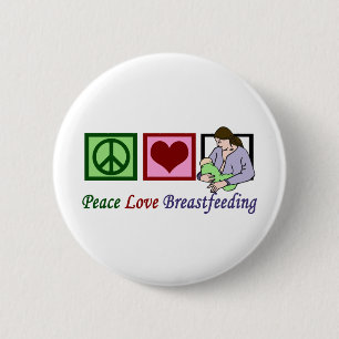 Peace Love Borstvoeding Ronde Button 5,7 Cm