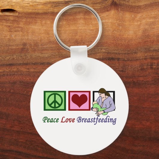 Peace Love Borstvoeding Sleutelhanger (Voorkant)