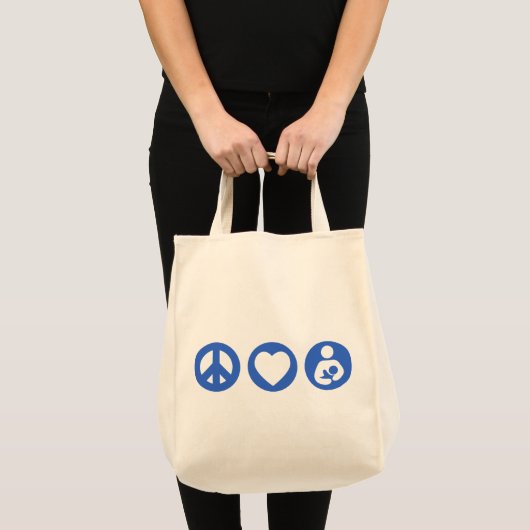 Peace Love Borstvoeding Tote Bag (Voorkant (product))