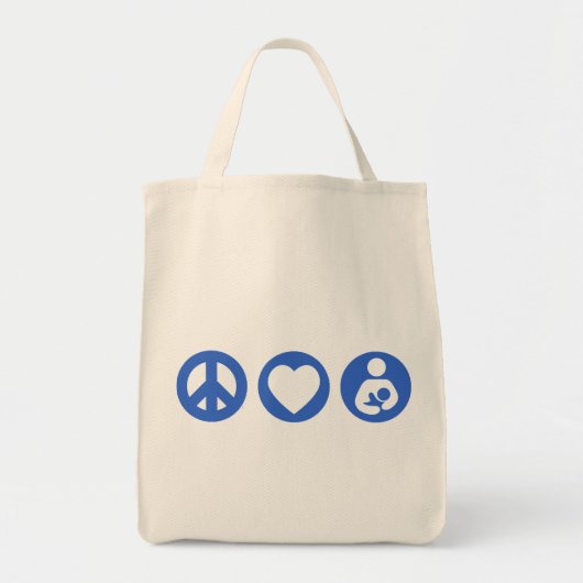 Peace Love Borstvoeding Tote Bag (Voorkant)