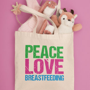 Peace Love Borstvoeding Tote Bag