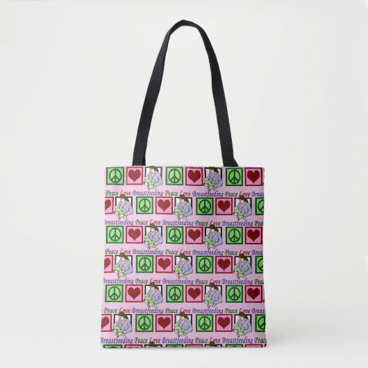 Peace Love Borstvoeding Tote Bag (Voorkant)