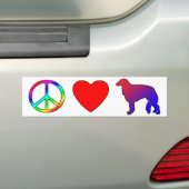 Peace Love Borzois Bumpersticker (Op auto)