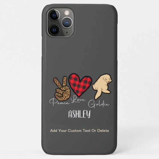 Peace Love Boston Terrier Plaid Leuk Hondenliefheb Case-Mate iPhone Case (Achterkant)