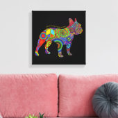 "Peace Love & Boston Terriers" Pop Art Canvas Afdruk (Insitu (Woonkamer))