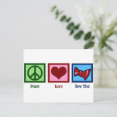 Peace Love Bow-Stropdassen Briefkaart (Staand voorkant)