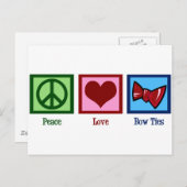 Peace Love Bow-Stropdassen Briefkaart (Voorkant / Achterkant)