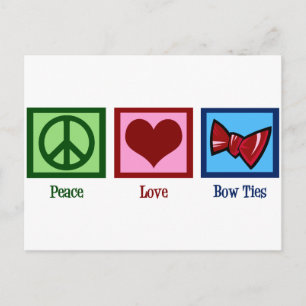 Peace Love Bow-Stropdassen Briefkaart