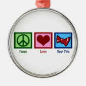 Peace Love Bow-Stropdassen Metalen Ornament (Voorkant)
