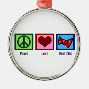 Peace Love Bow-Stropdassen Metalen Ornament